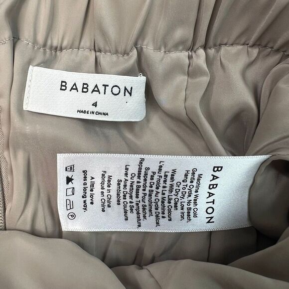 Babaton Romper Size 4 Nude Cropped Off Shoulder Wide Leg Sleeveless Romper Ruffl - Picture 6 of 16